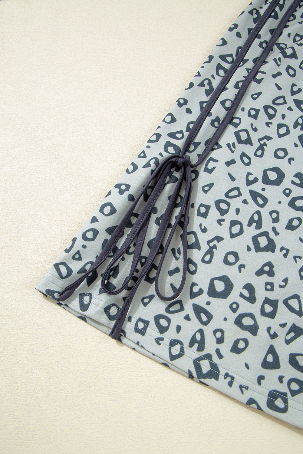 Gray Leopard High Waist Side Bow Straight Leg - loveforevers