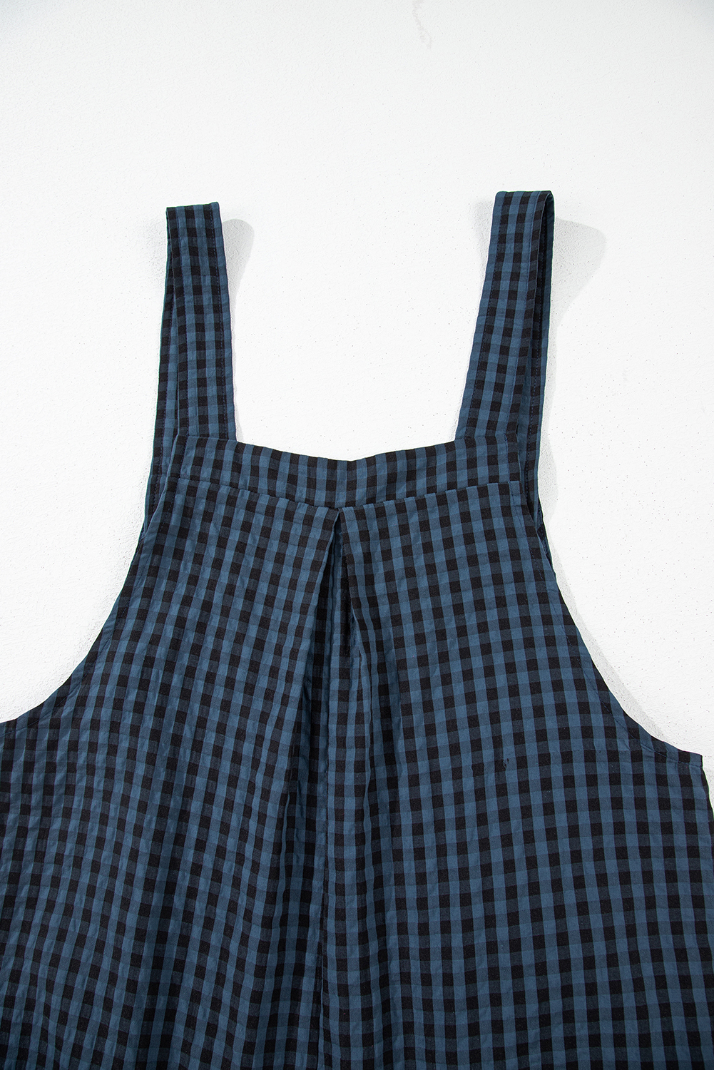 Sail Blue Plaid Print Buttoned Pocketed High Waist Overall - loveforevers