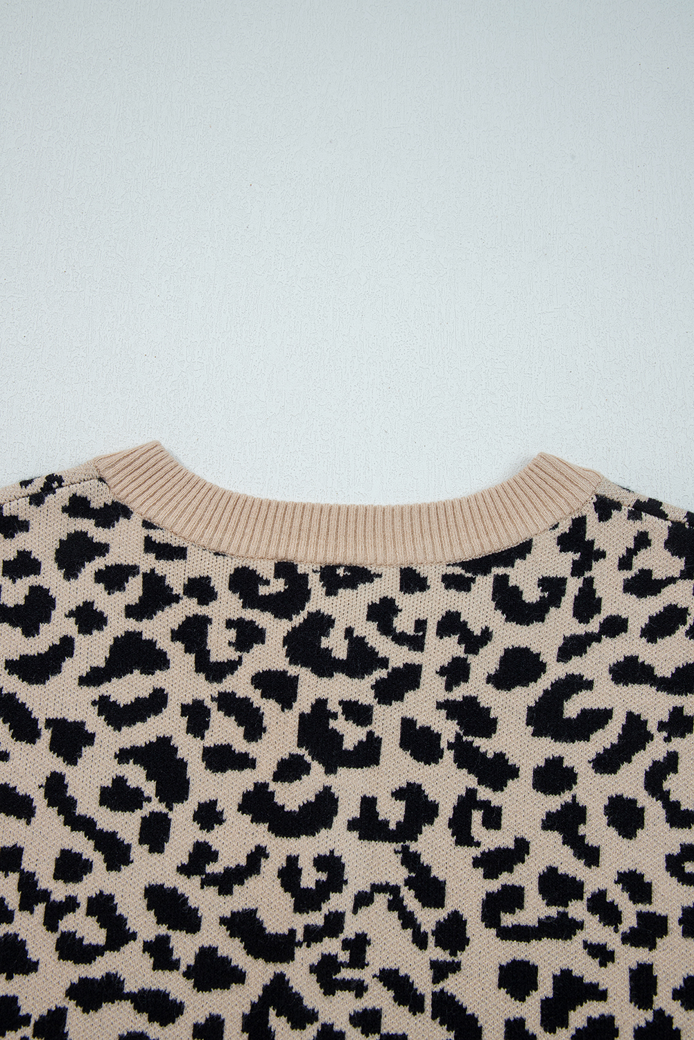 Black Leopard Drop Shoulder Chunky Knitted Cardigan Sweater - loveforevers
