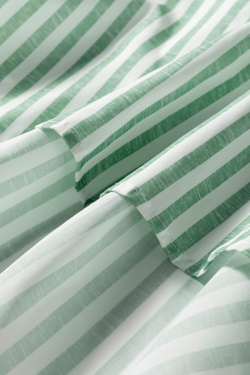 Green Stripe Half Zip Long Sleeve Swing Top - loveforevers