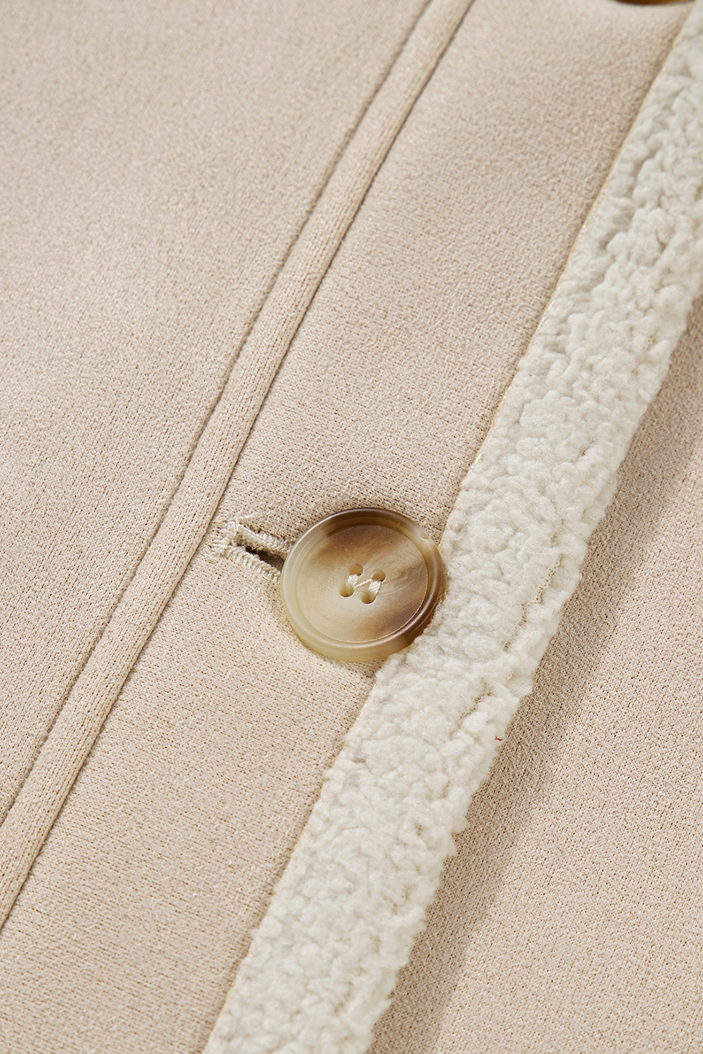 Parchment Suede Sherpa Lined Western Loose Jacket - loveforevers