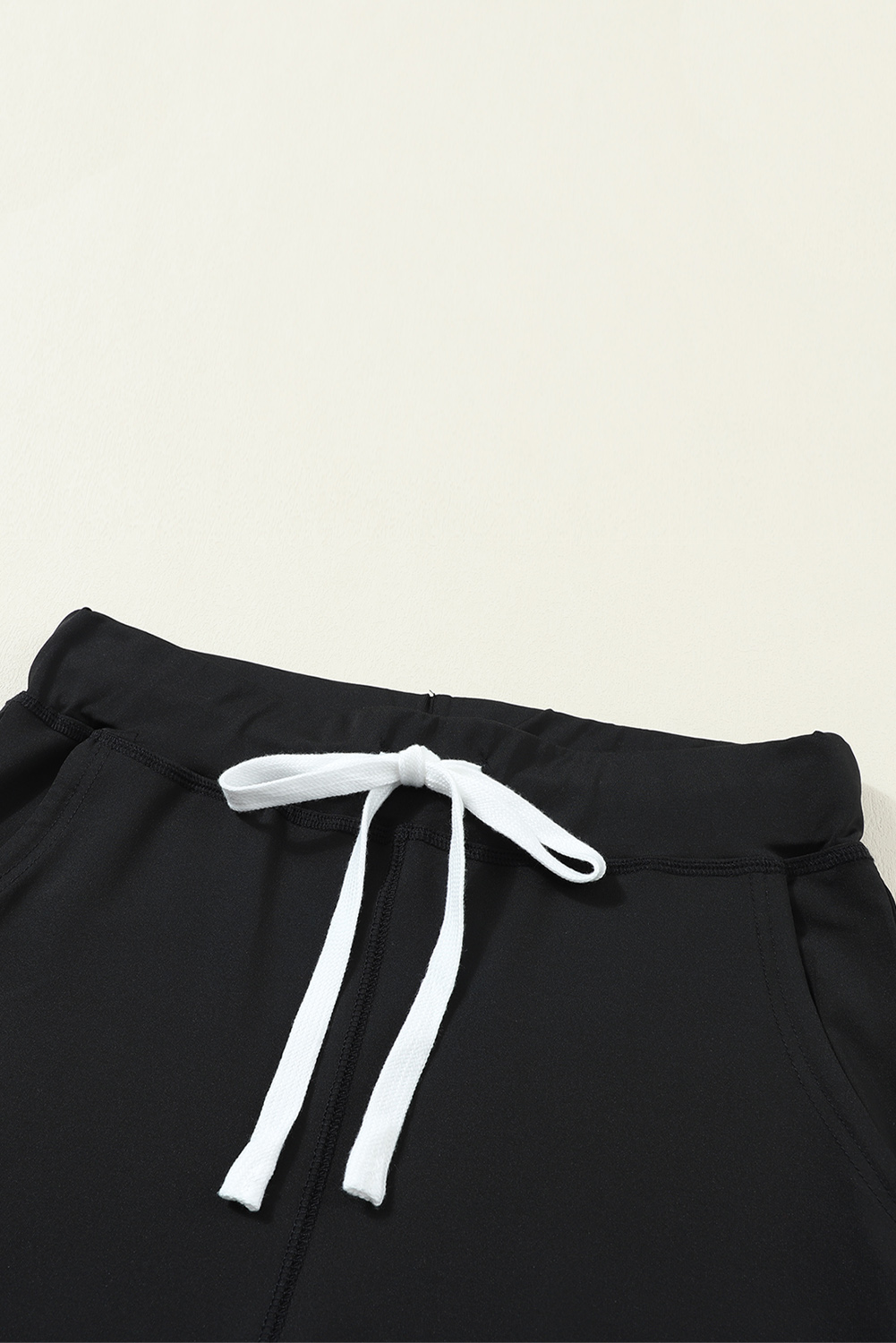 Black Drawstring Elastic Waistband Pocketed Joggers - loveforevers