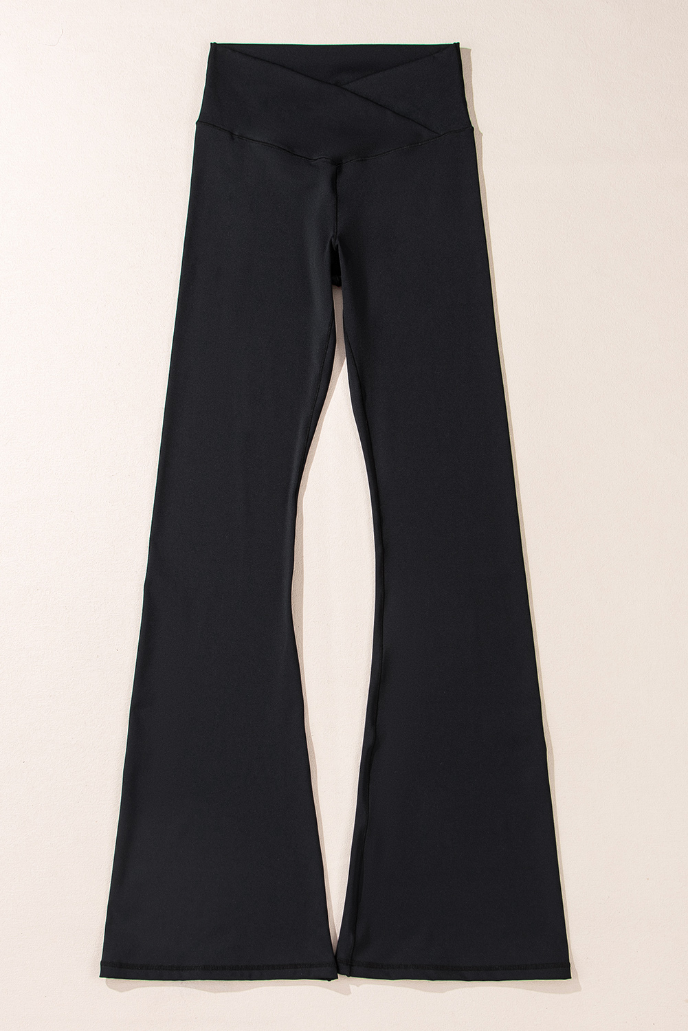 Black V Shape High Waist Flared Leggings - loveforevers