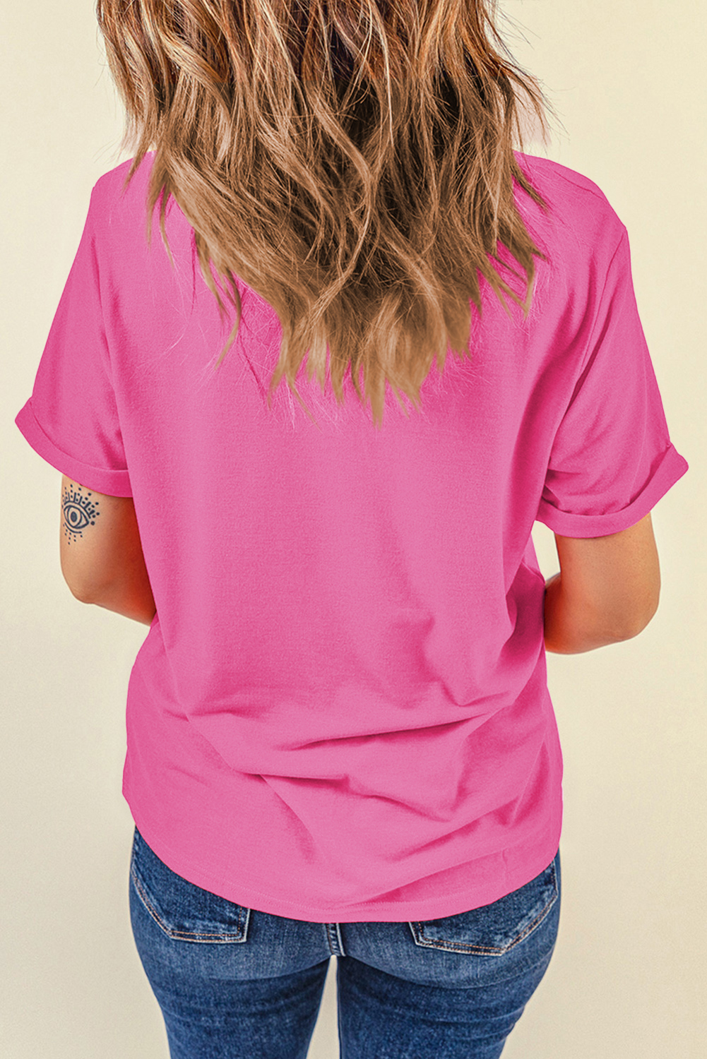 Khaki Casual Plain Crew Neck Tee - loveforevers