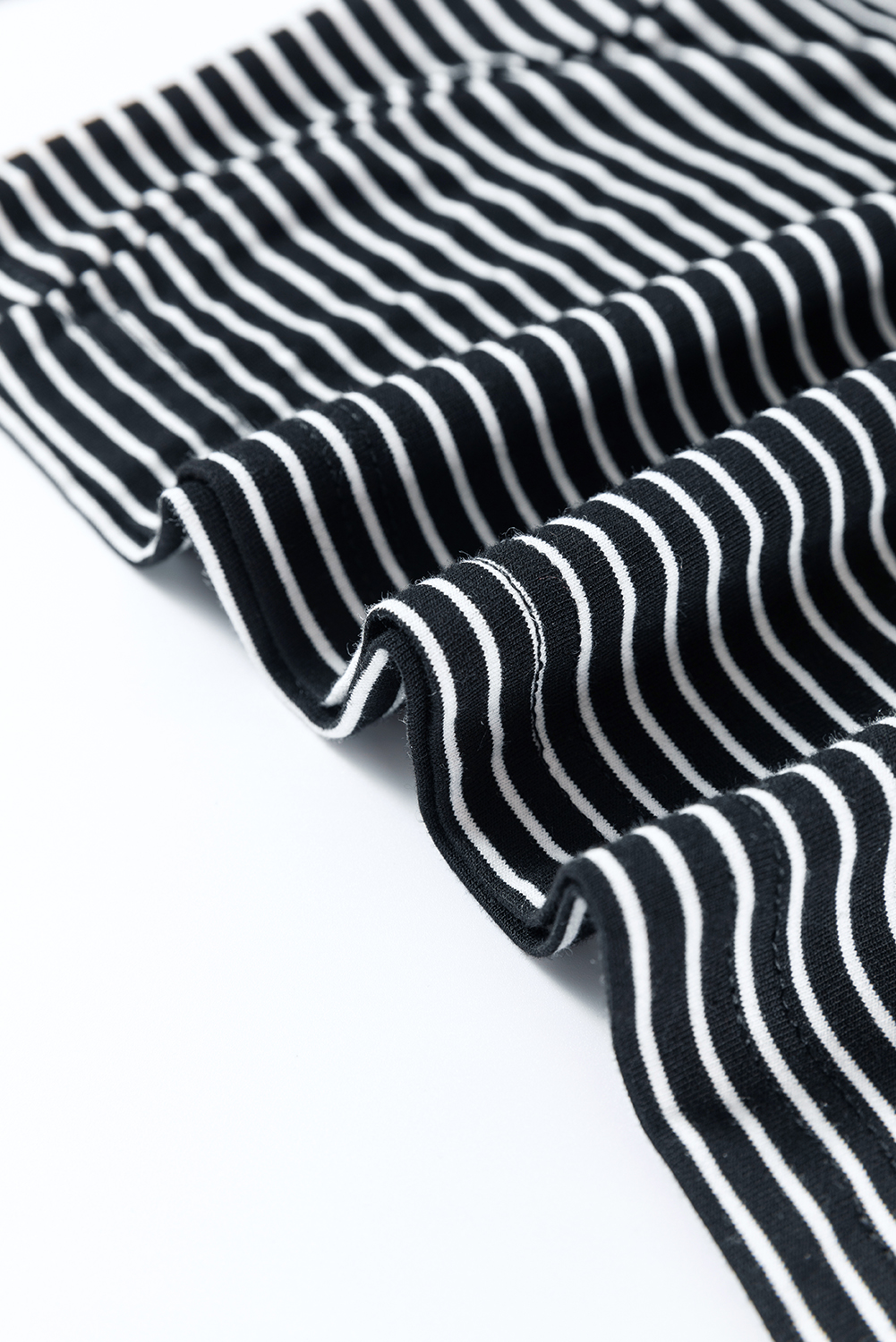 Black white Striped Print Buttoned Wide Leg Sleeveless Jumpsuit - loveforevers