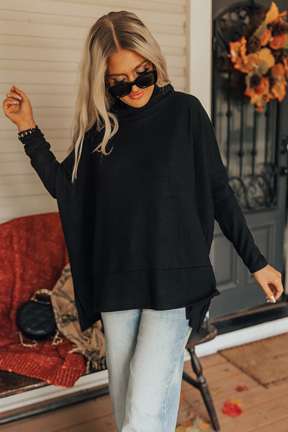 Jungle Green Cowl Neck Shift Tunic Top - loveforevers