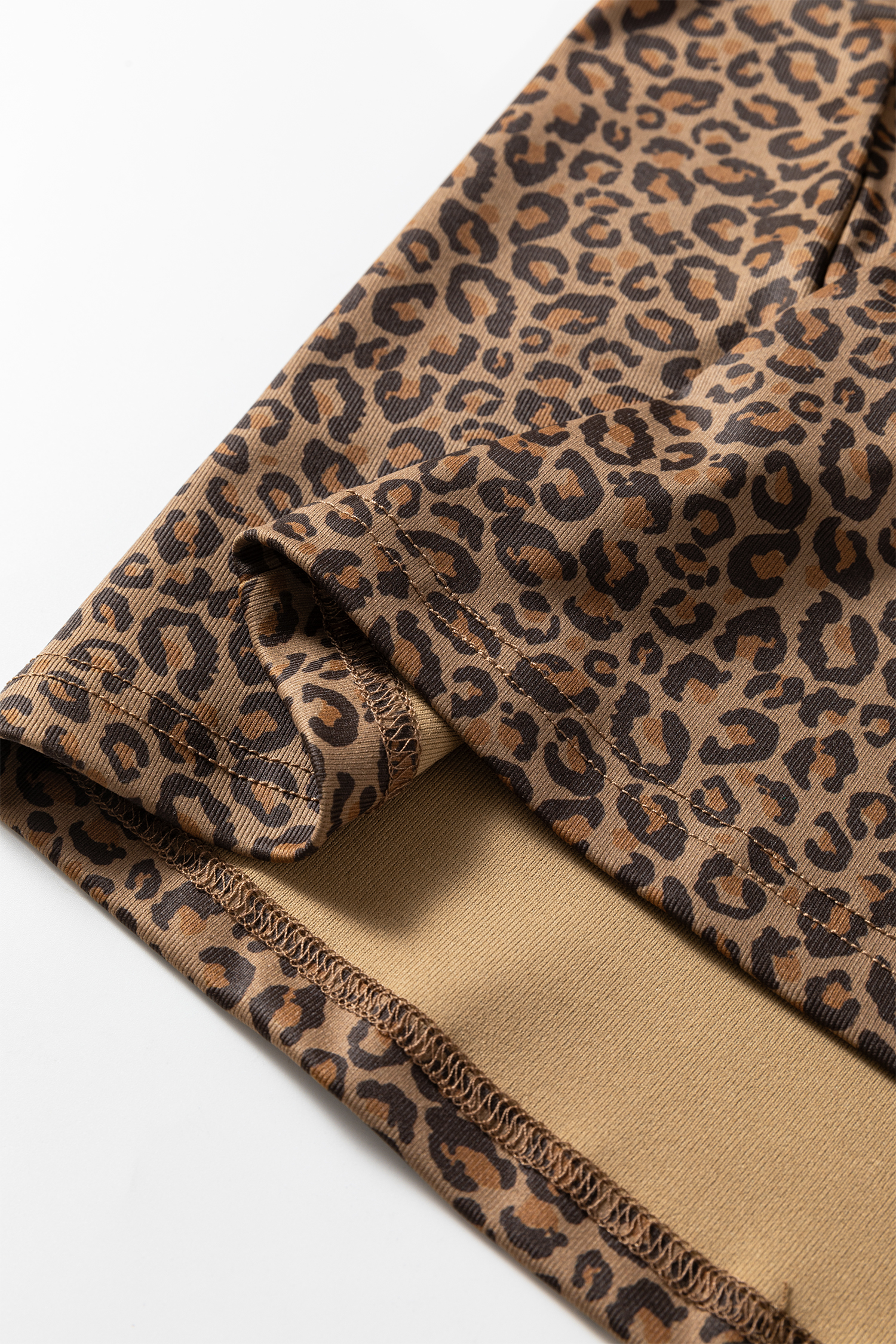Khaki Fierce Leopard Crew Neck T Shirt - loveforevers