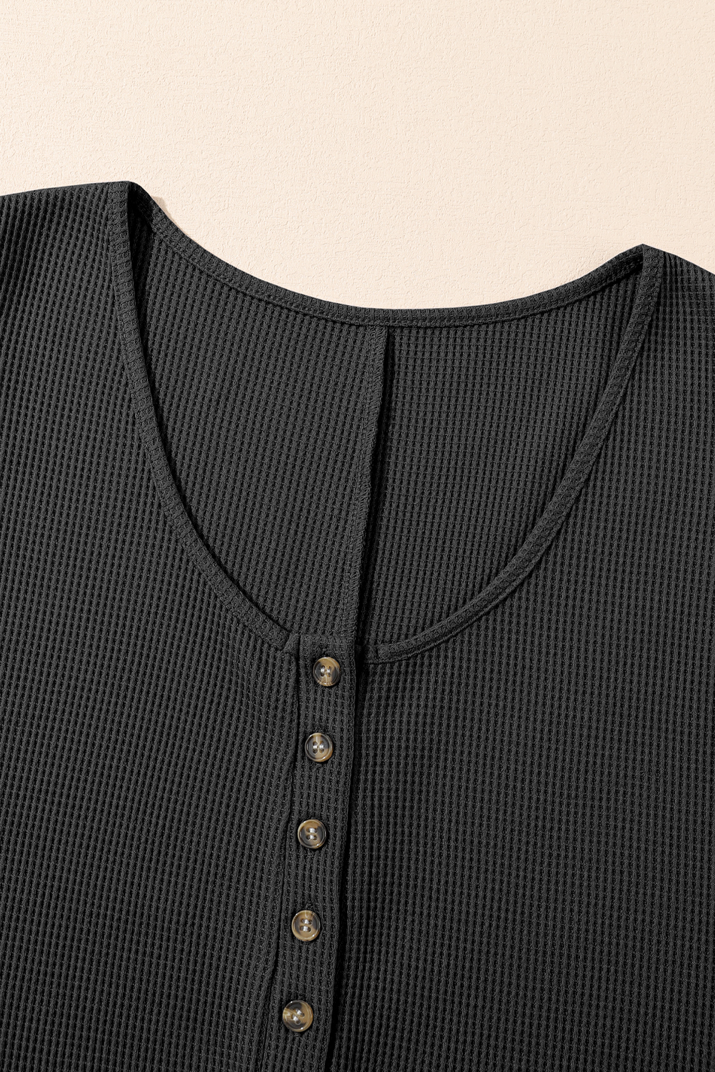 Black Waffle Sleeveless U Neck Buttons Romper With Pockets - loveforevers