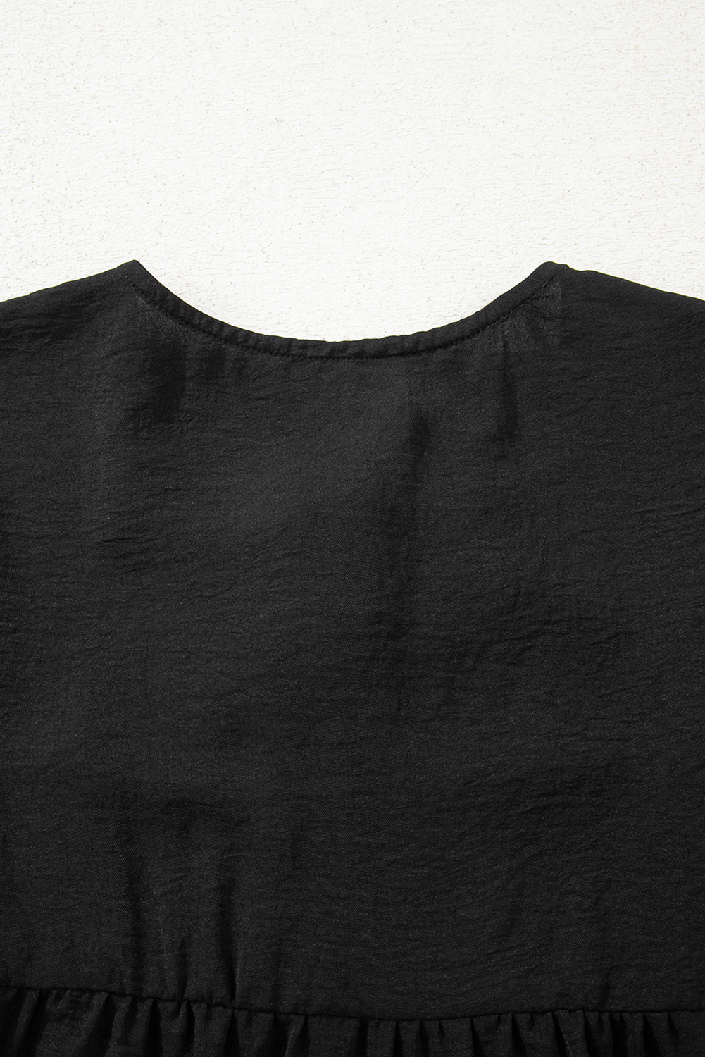 Black Bow Tie Neck 3/4 Sleeve Casual Blouse - loveforevers