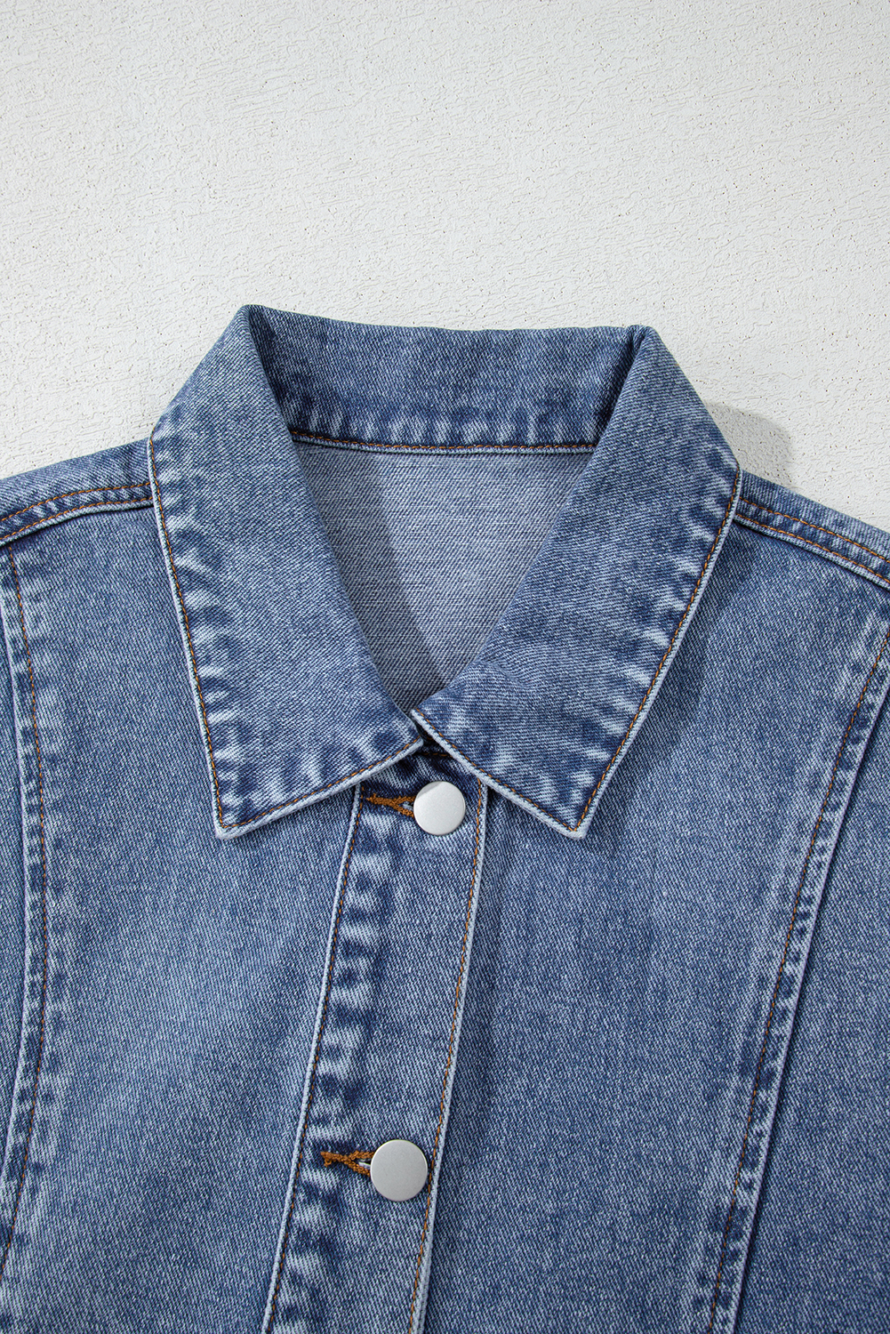 Ashleigh Blue Acid Wash Elastic Hem Button Up Denim Vest - loveforevers