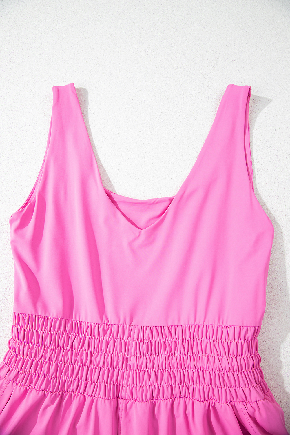 Black Plain Sleeveless Loop Drawstring Cinched Waist Romper - loveforevers