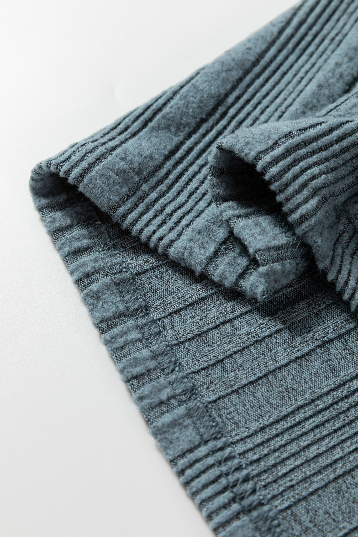 Stone Blue Ribbed Open Front Knitted Top with Pockets - loveforevers