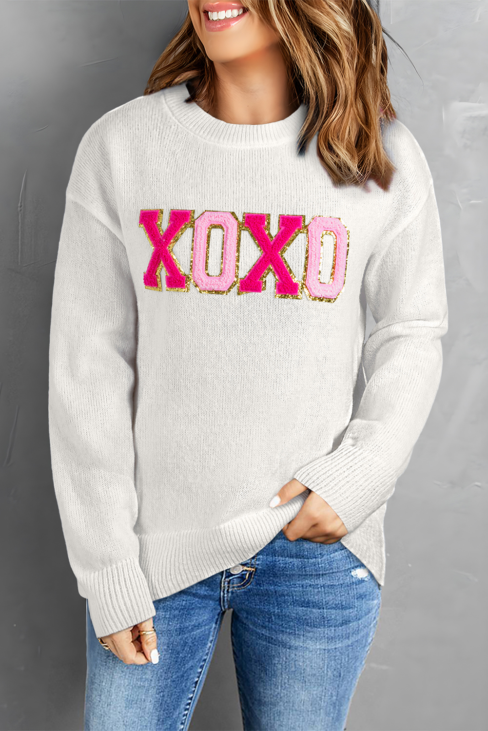 White Merry & Bright Round Neck Casual Sweater - loveforevers