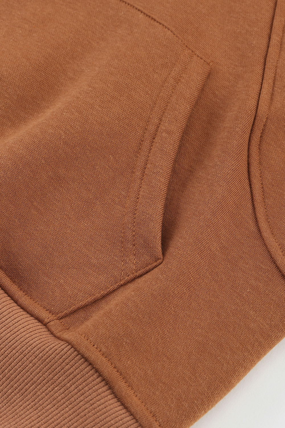 Brown Quarter Zip Kangaroo Pocket Hoodie - loveforevers
