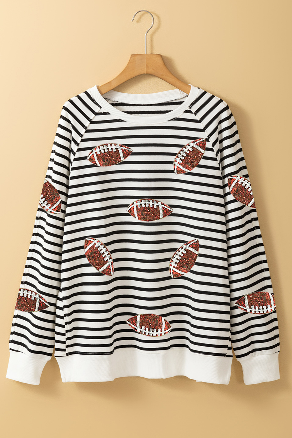 Black Sequin Basketball Patched Graphic Game Day T Shirt - loveforevers