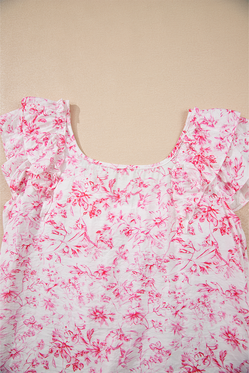 Beau Blue Textured Bow Knot Frilled Butterfly Sleeve Blouse - loveforevers