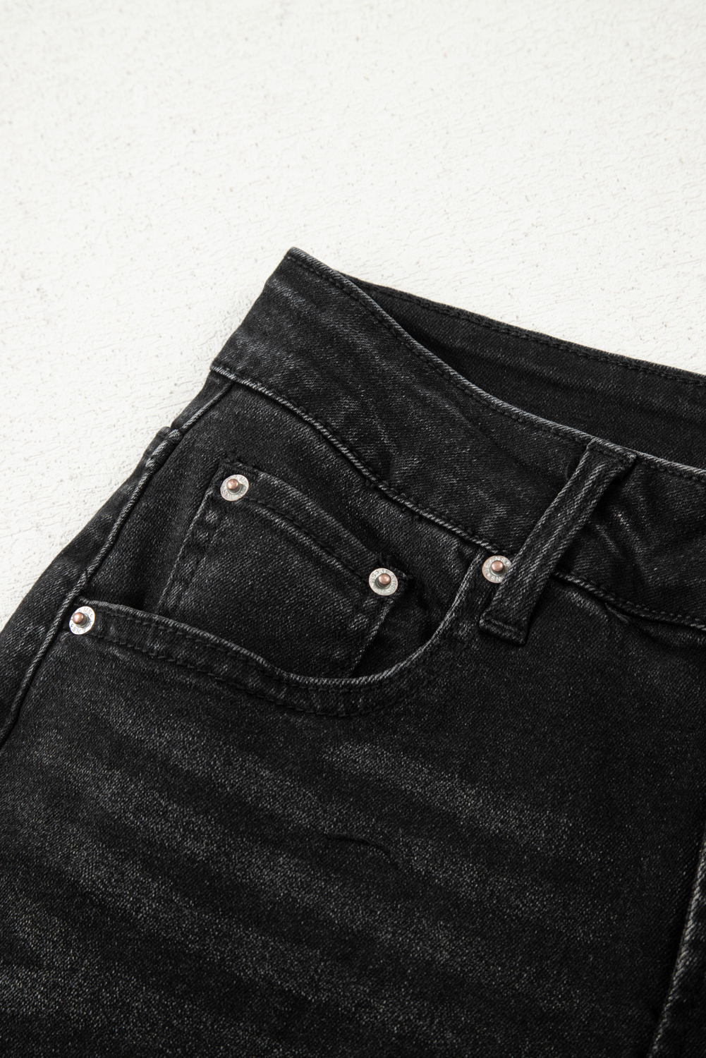 Gray Raw Hem Straight Leg Loose High Waist Jeans - loveforevers