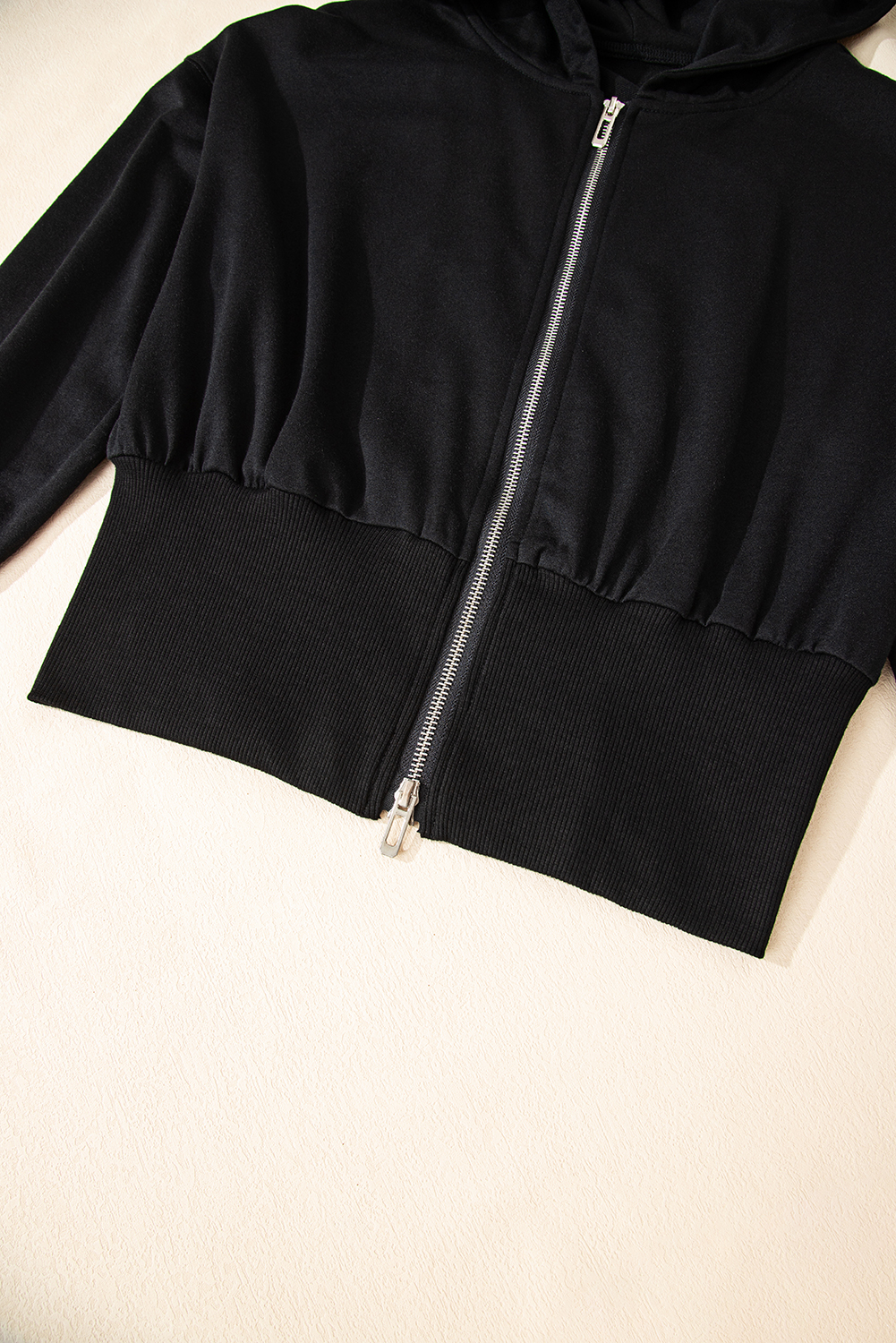 Gray Double Zipper Hooded Jacket and Sweatpants Active Set - loveforevers