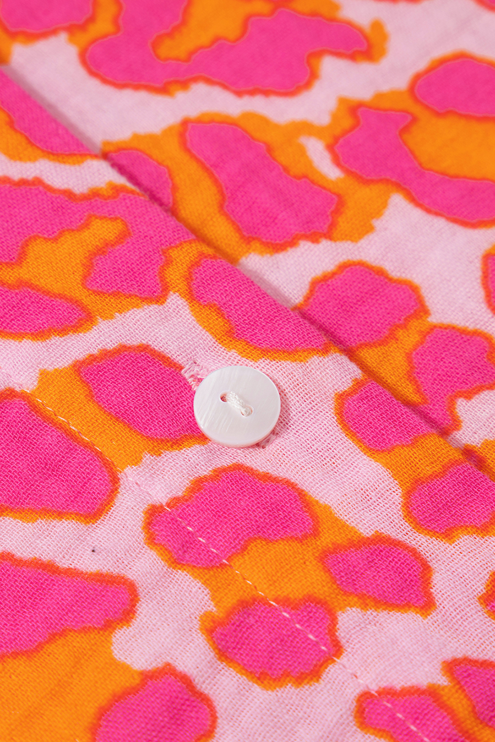 Rose Leopard Printed Button Up Loose Shirt - loveforevers
