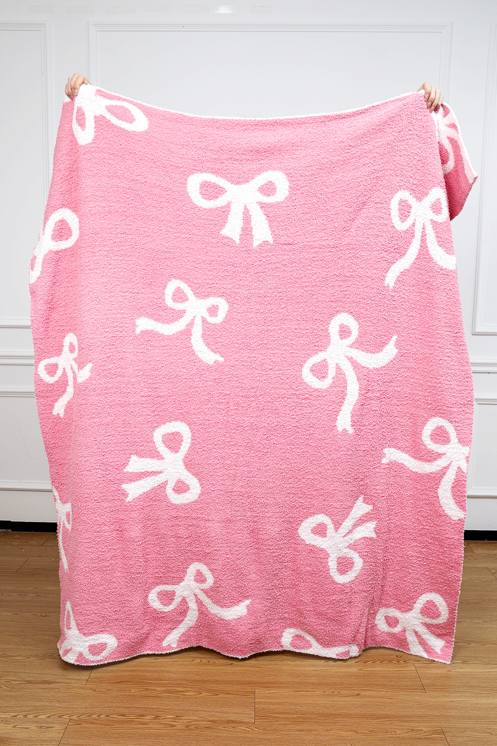 Pink Bow Printed Cozy Soft Throw Blanket - loveforevers
