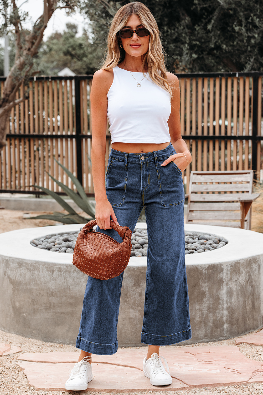 Breen Cropped High Rise Wide Leg Jeans - loveforevers