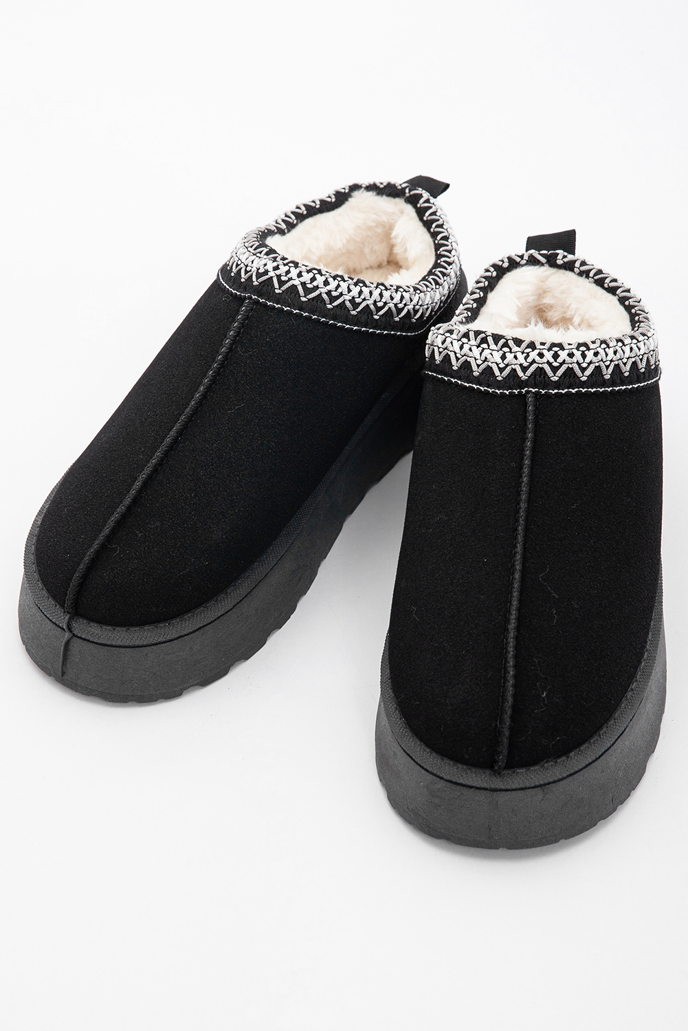 Chestnut Contrast Print Suede Plush Lined Snow Boots - loveforevers