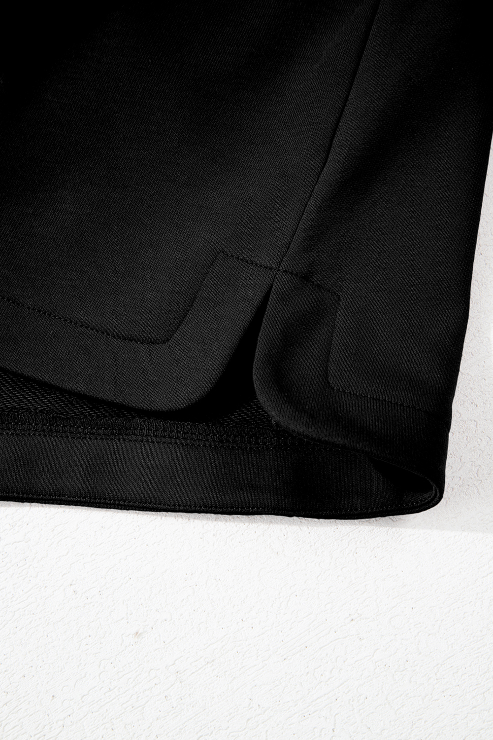 Black French Terry Zipped Collar Sleeveless Drawstring Waist Mini Dress - loveforevers