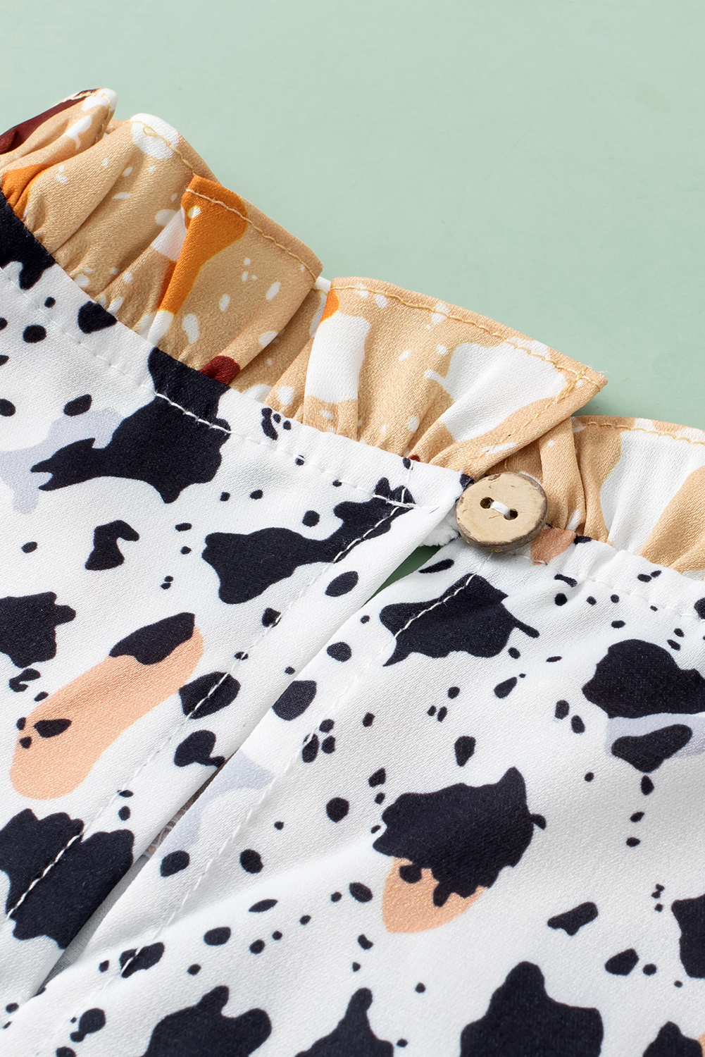 White Frilly Trim Leopard Animal Spots Blouse - loveforevers