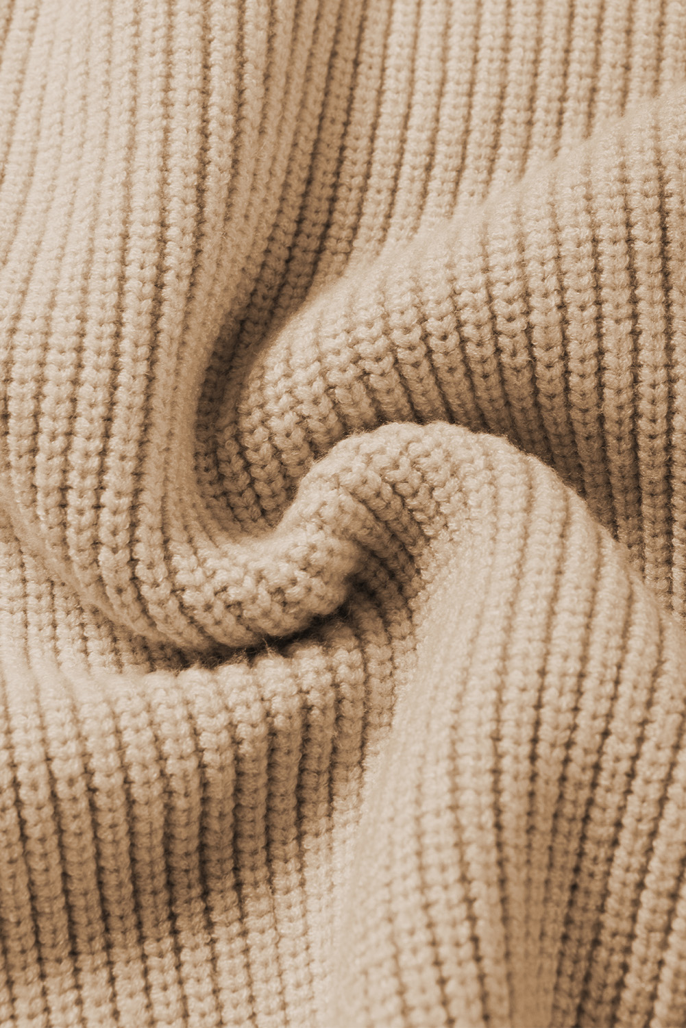Apricot Chest Pocket V Neck Ribbed Cap Sleeve Sweater - loveforevers