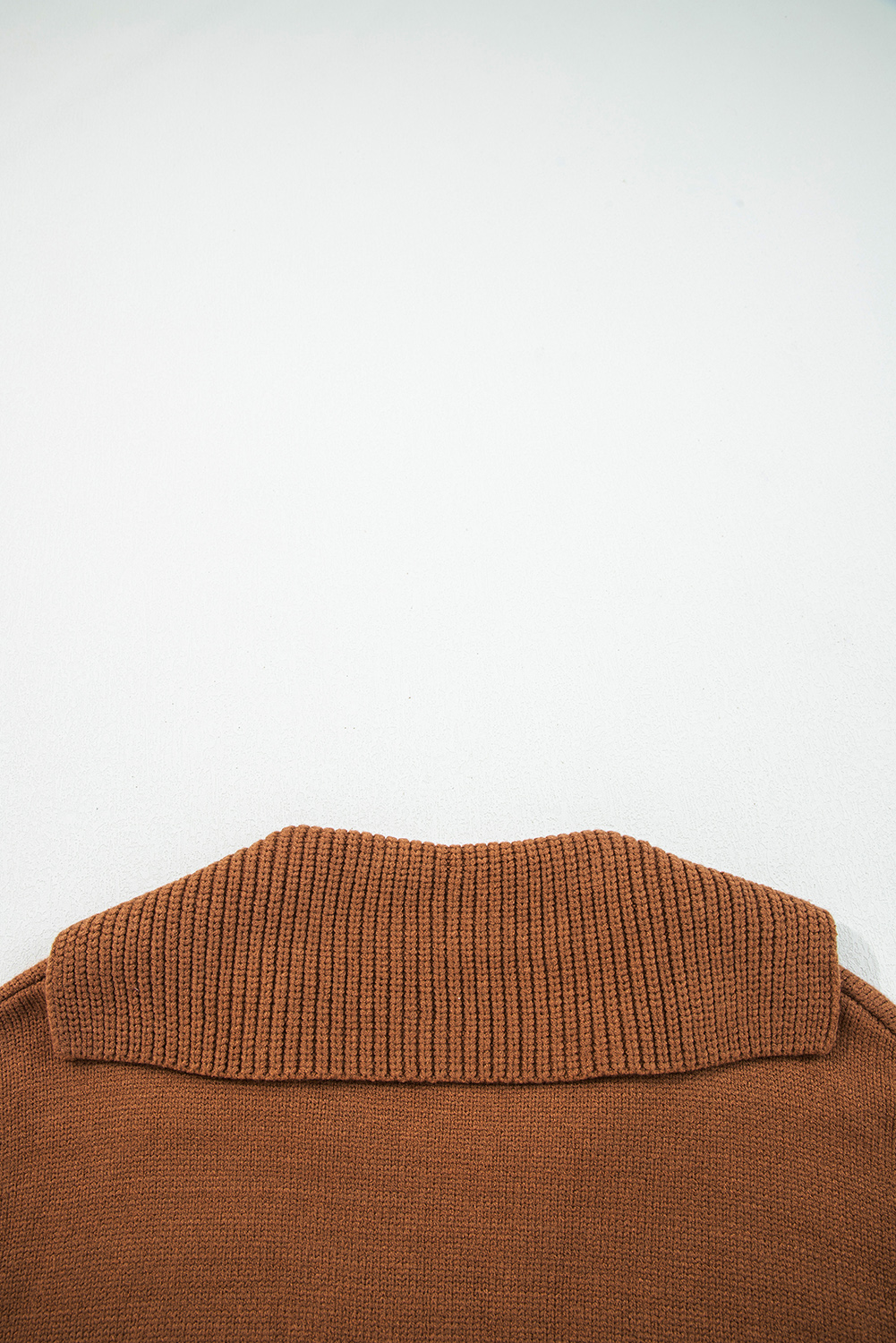 Racing Red Collared V Neck Ribbed Edge Sexy Elegant Sweater - loveforevers