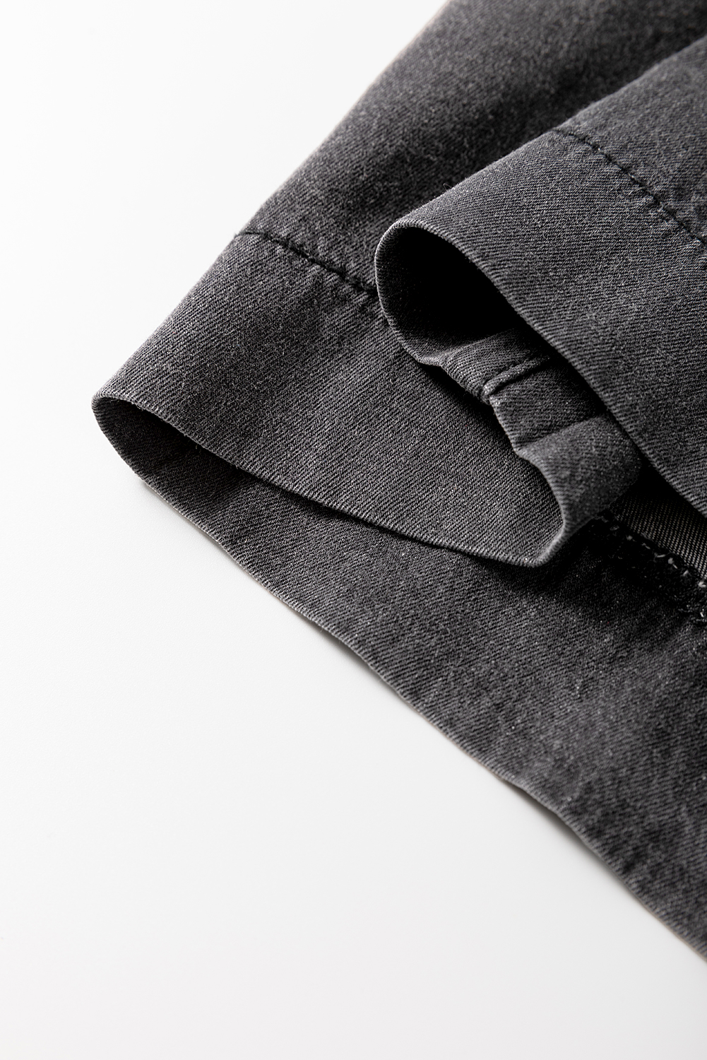 Carbon Grey Mineral Wash Button Fly Waist Wide Leg Jeans - loveforevers