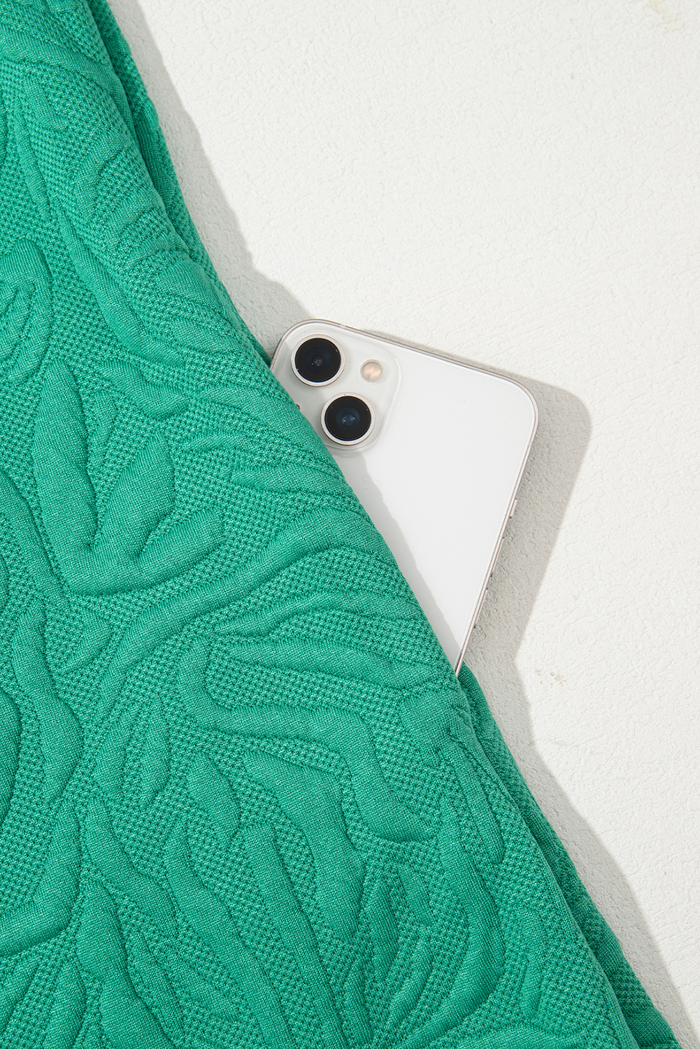 Sea Green Jacquard Textured Quarter Zipper Shift Mini Dress - loveforevers