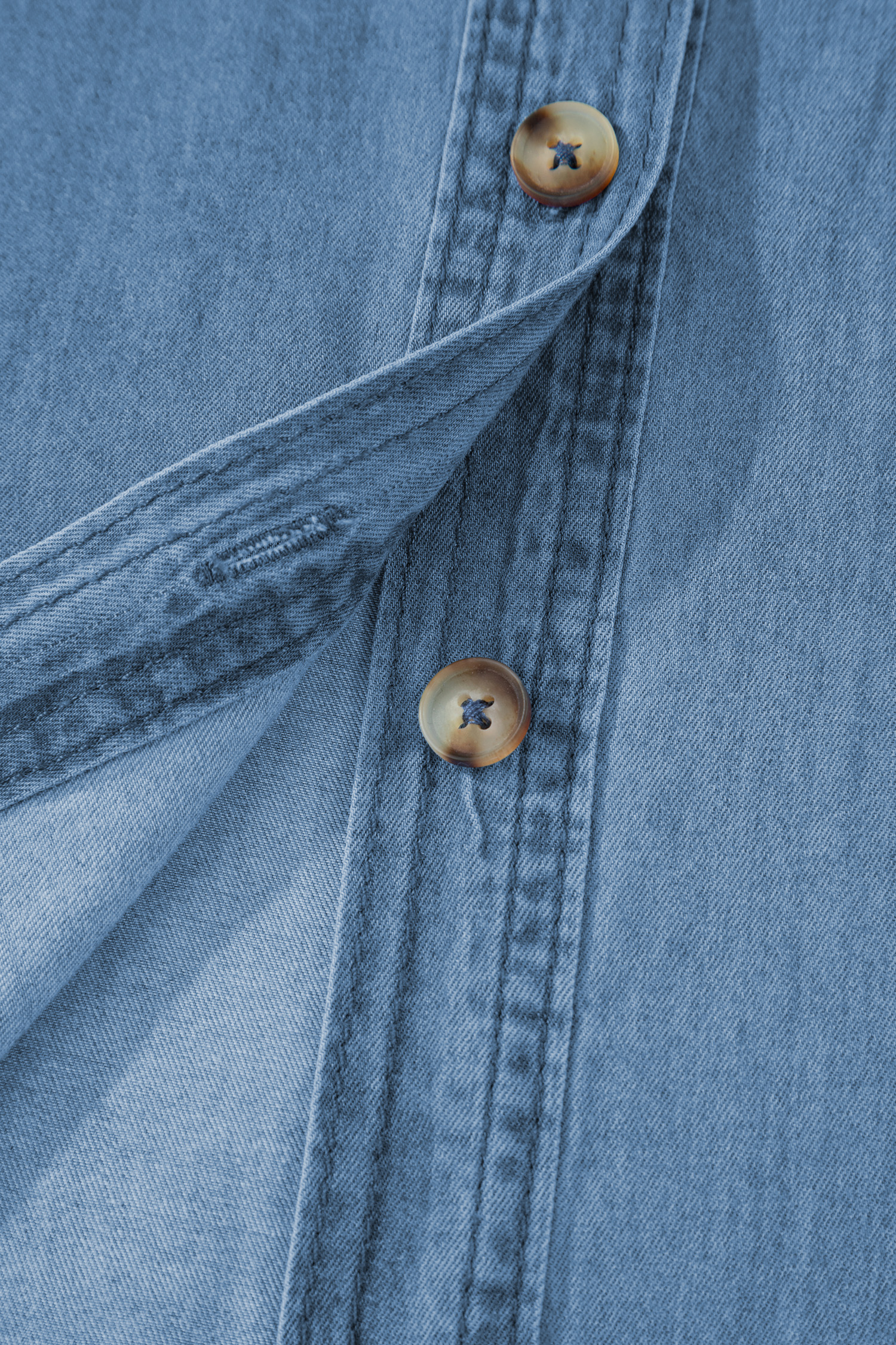 Myosotis Buttoned Down Slim Denim Shirt - loveforevers