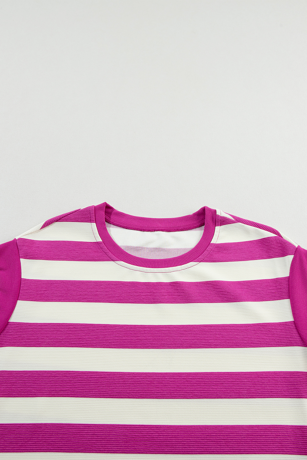 Rose Stripe Cap Sleeve Pocketed Shift T-shirt Dress - loveforevers