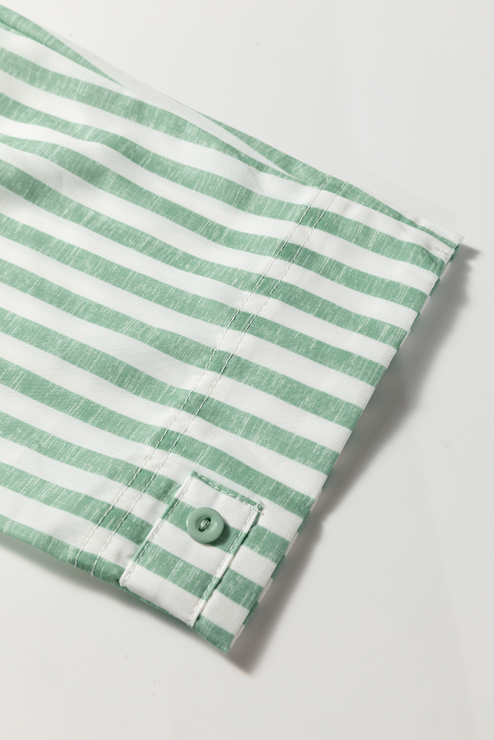 Green Stripe Half Zip Long Sleeve Swing Top - loveforevers