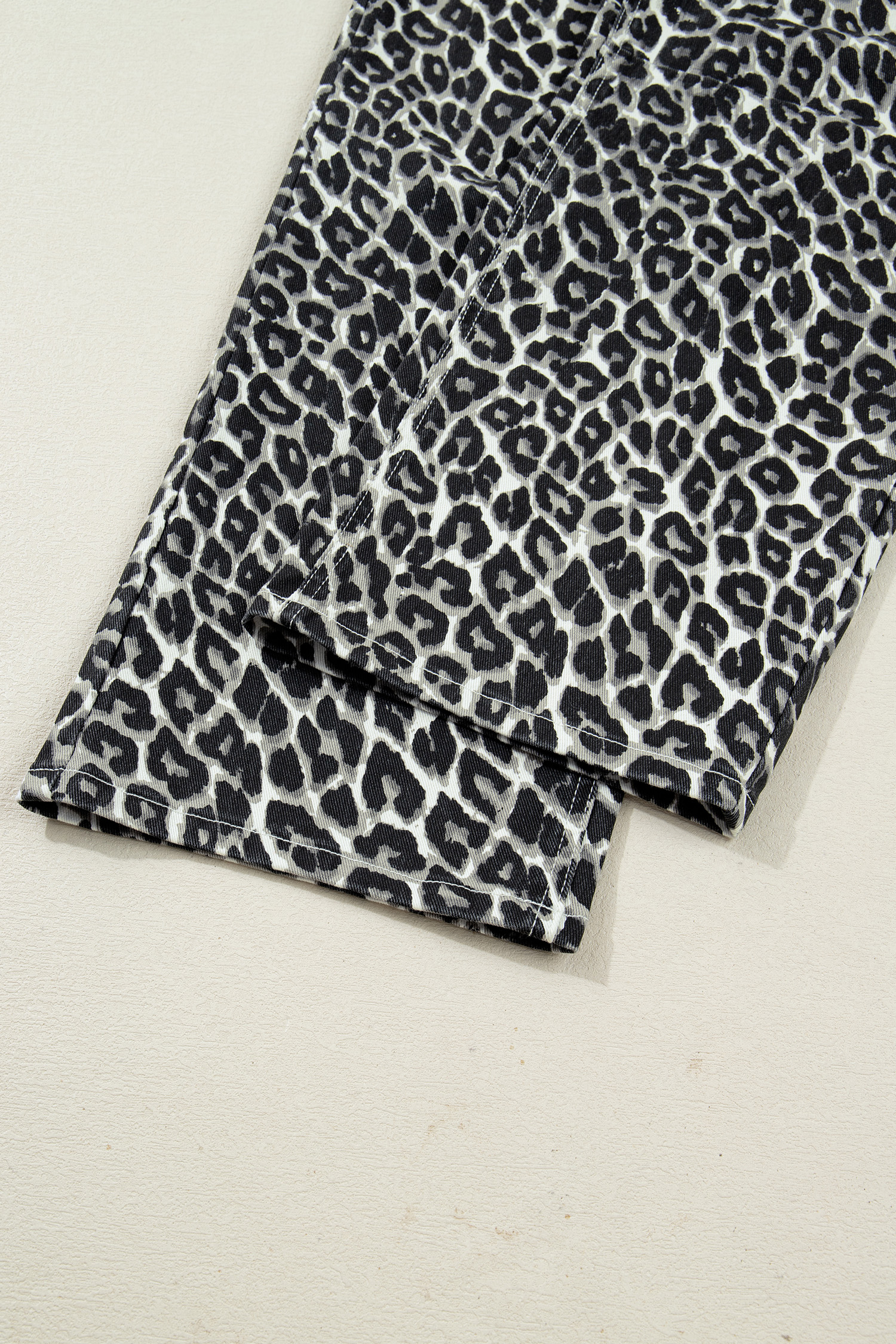 Black Leopard Print Barrel Jeans - loveforevers