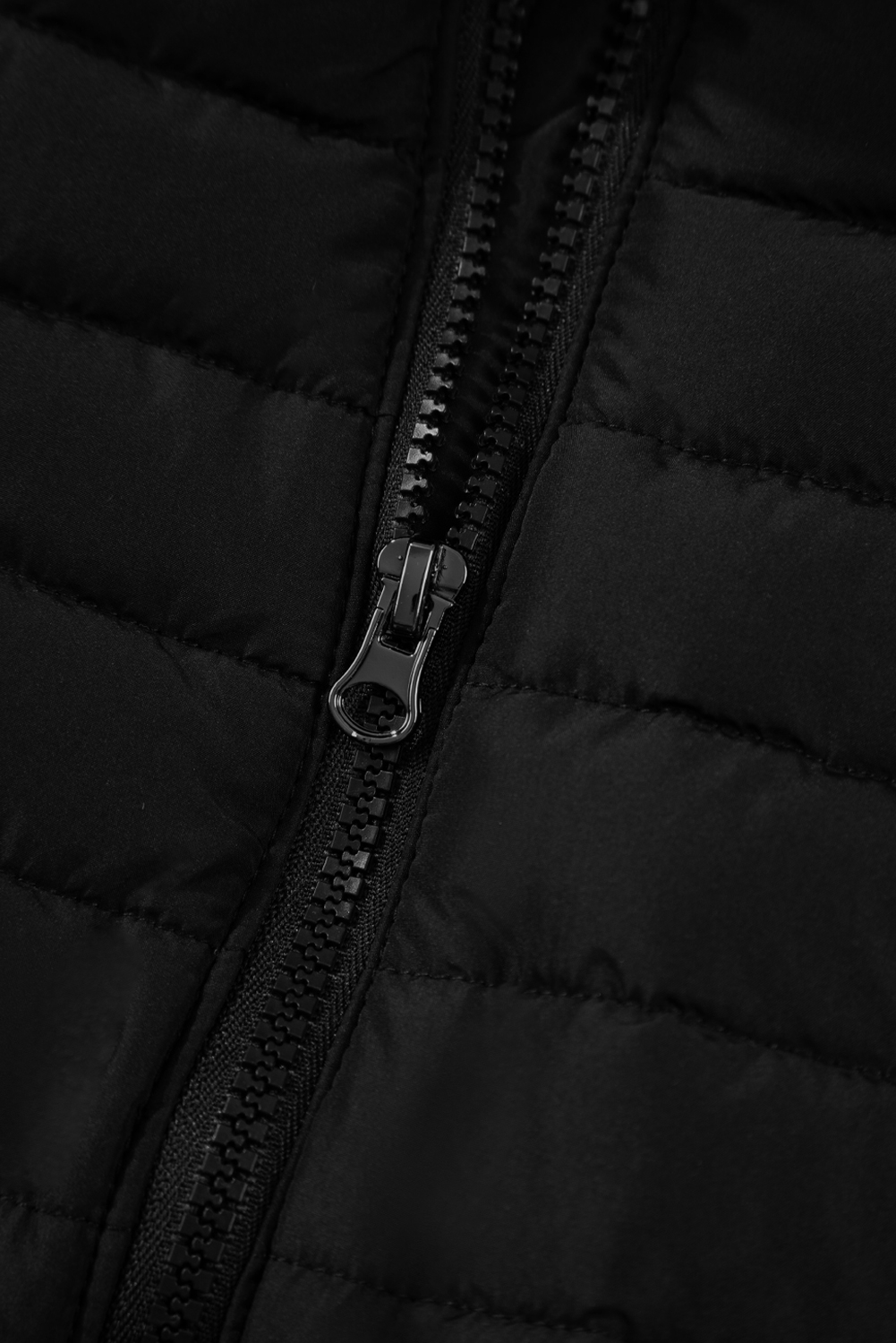 Silvery Plush Collared Quilted Zipped Puffer Vest - loveforevers