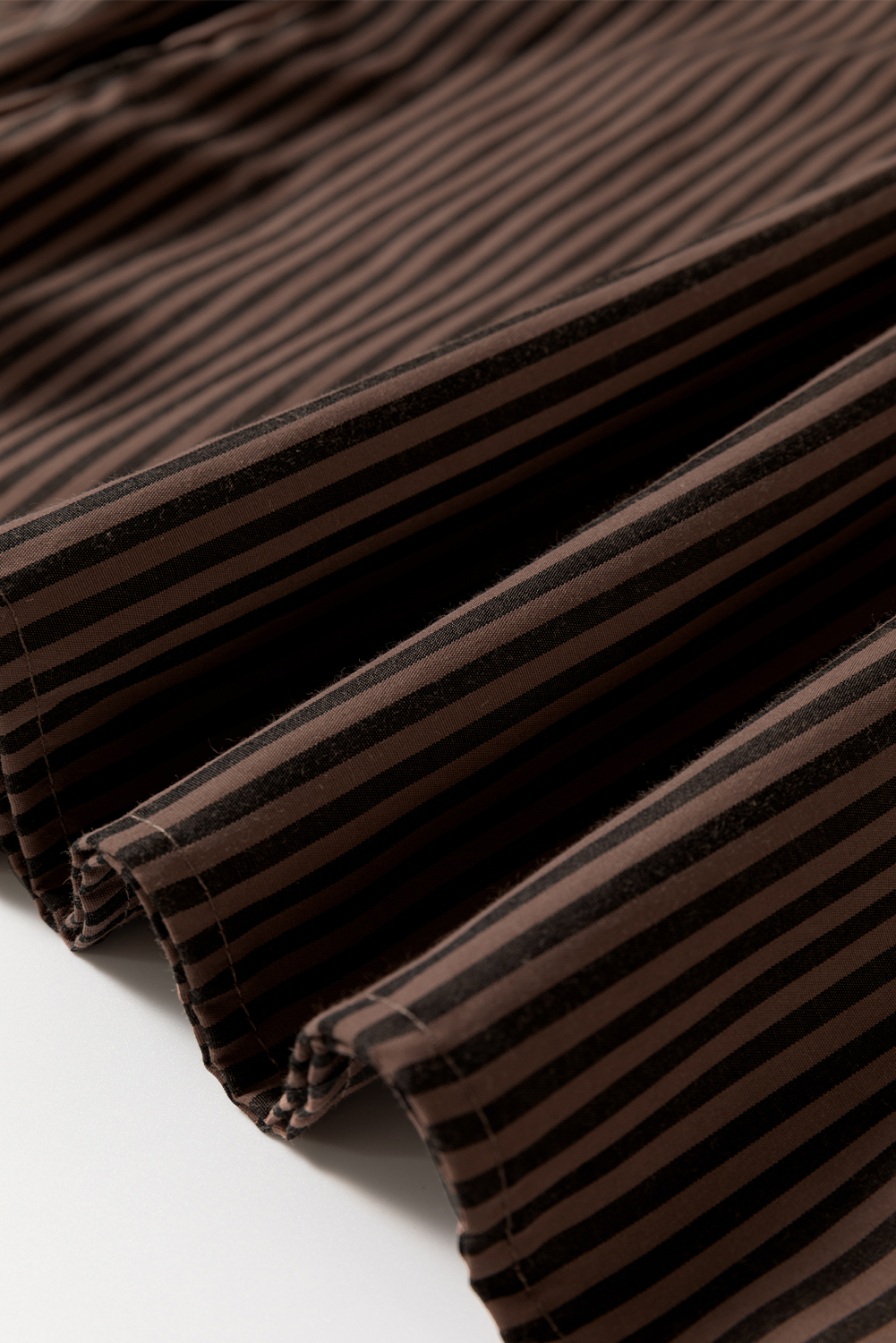 Brown Stripe V Neck Roll Up Sleeve Pocket Patched Classic Shirt - loveforevers