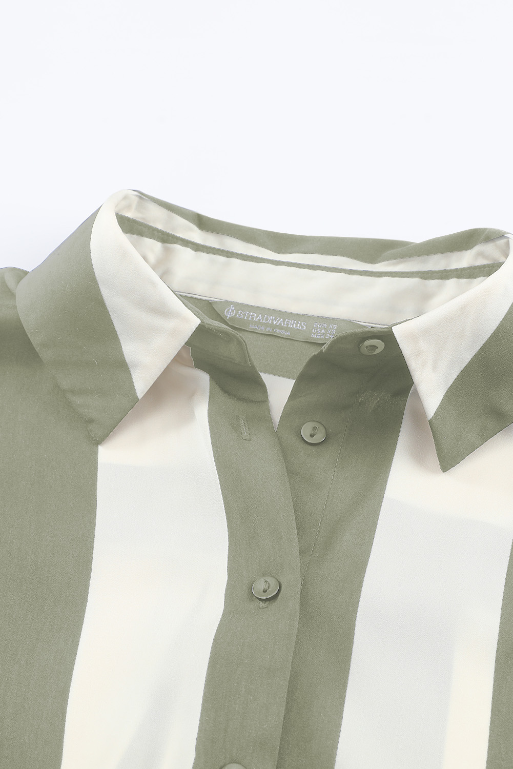 Green Striped Soft Relaxed Button Up Shirt - loveforevers