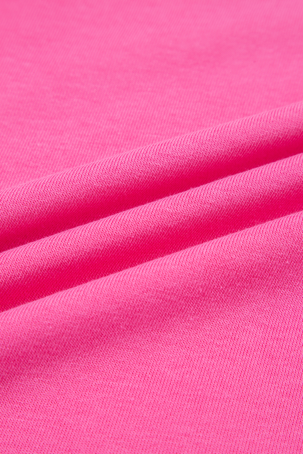 Bright Pink Raw Edge Half Buttons Pullover and Jogger Pants Set - loveforevers