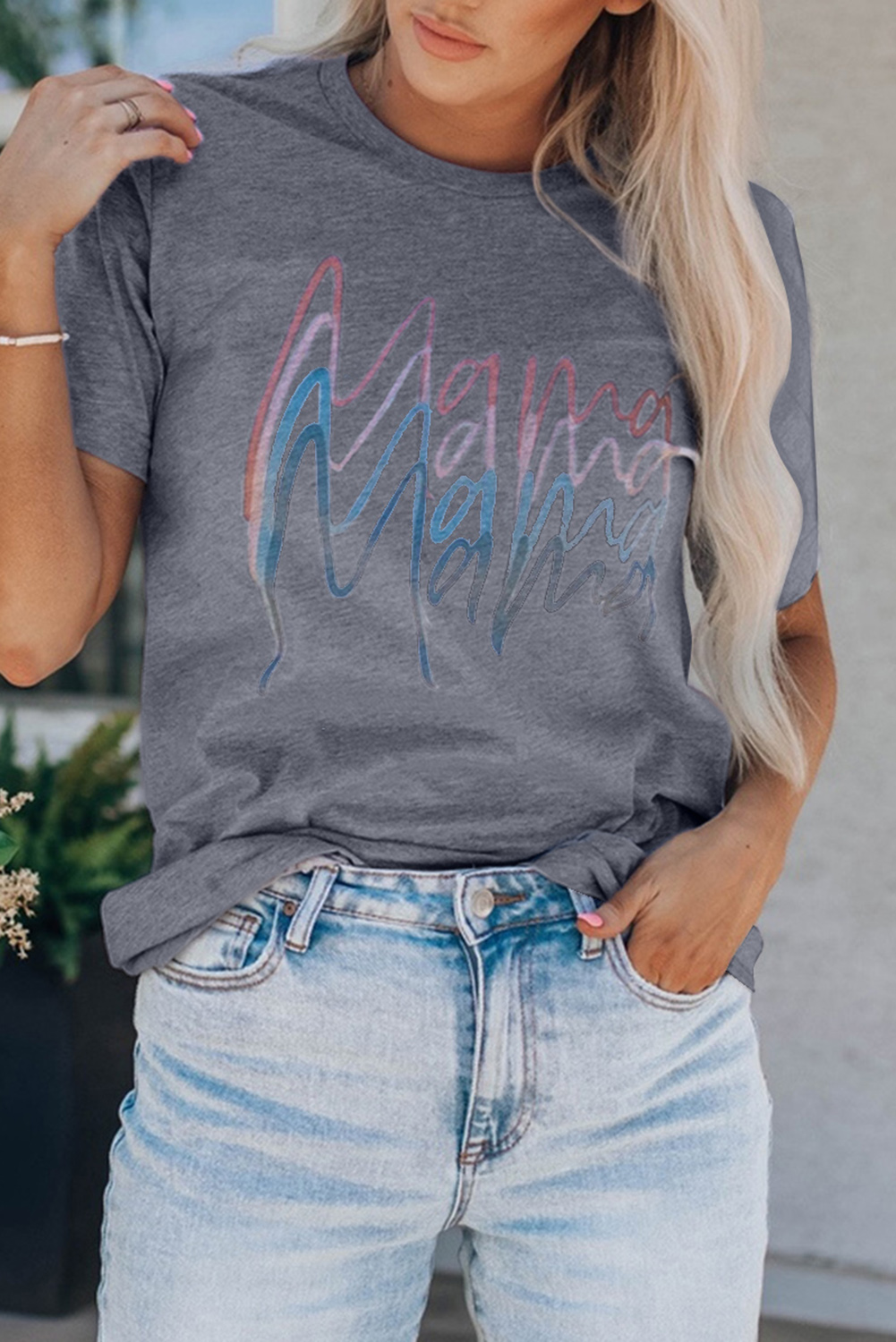 Gray Mama Quadruple Shadows Graphic Tee - loveforevers