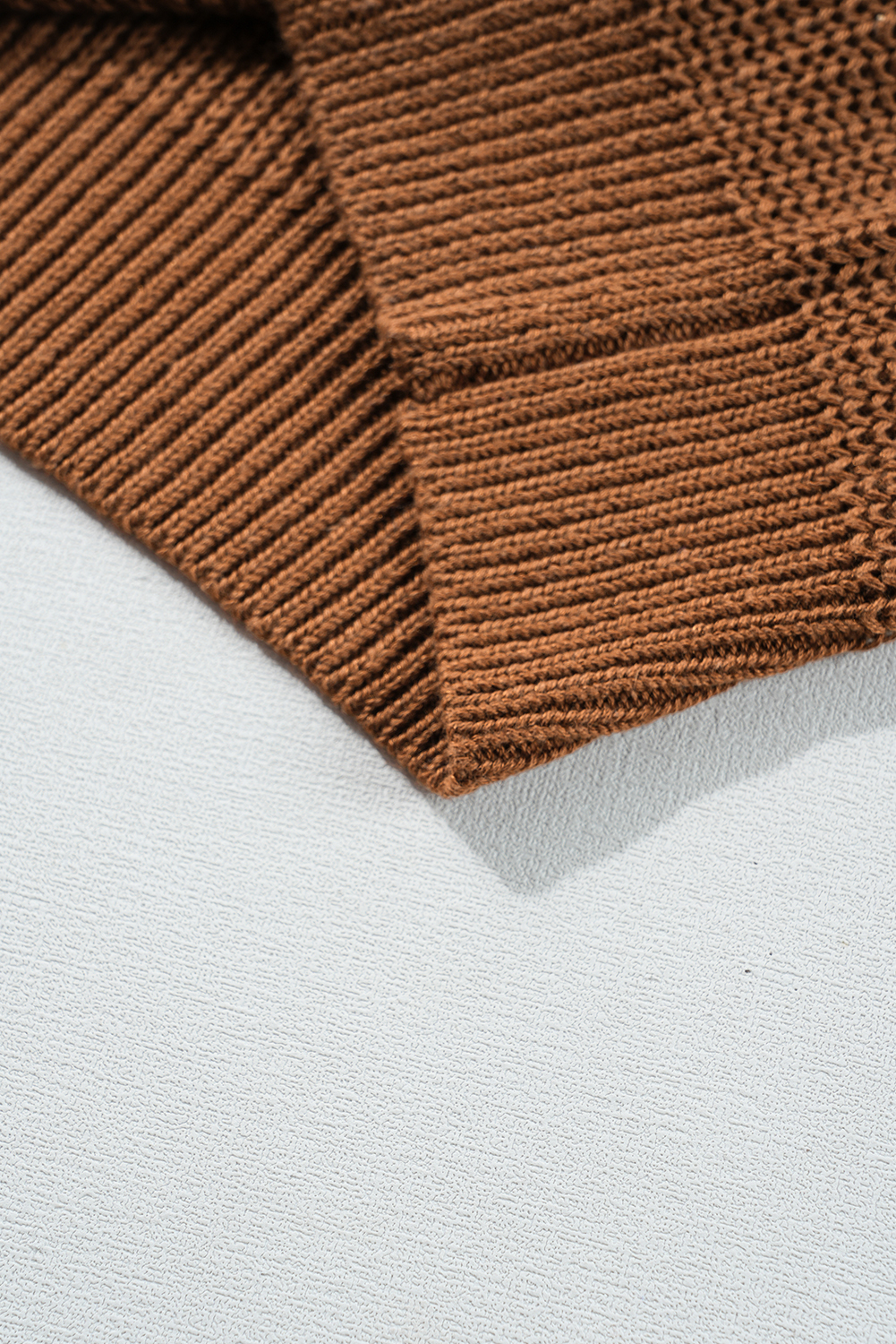 Chestnut Beaded Drop Shoulder Round Neck Sweater - loveforevers