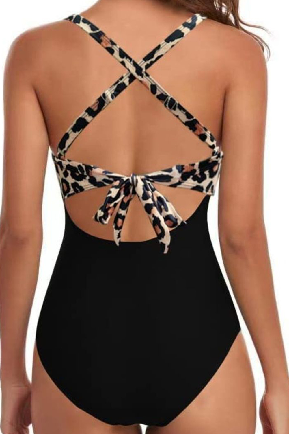 Pink 2-tone Crossed Cutout Backless Monokini - loveforevers