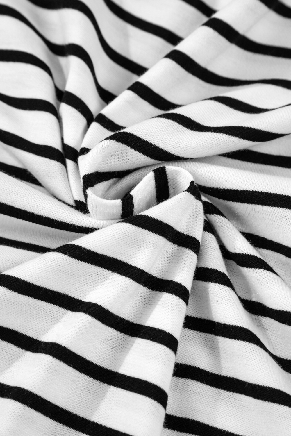 Black Stripe Half Sleeve Scoop Neck Loose Top - loveforevers