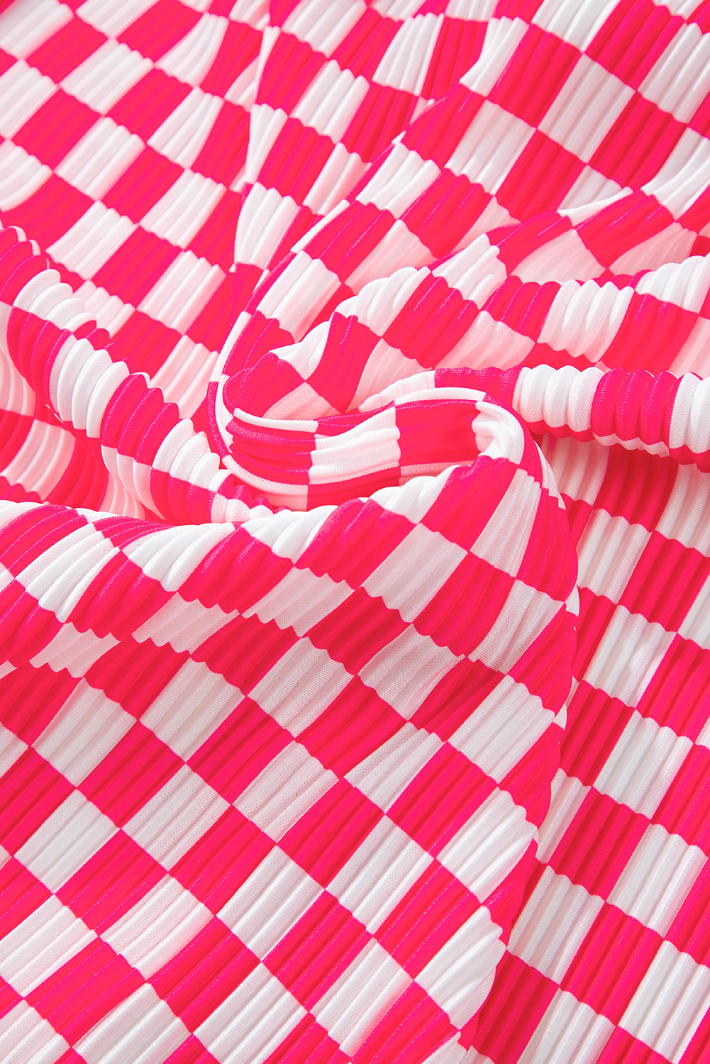 Pink Checkered Buttoned Shirt and High Waist Pants Pajama Set - loveforevers