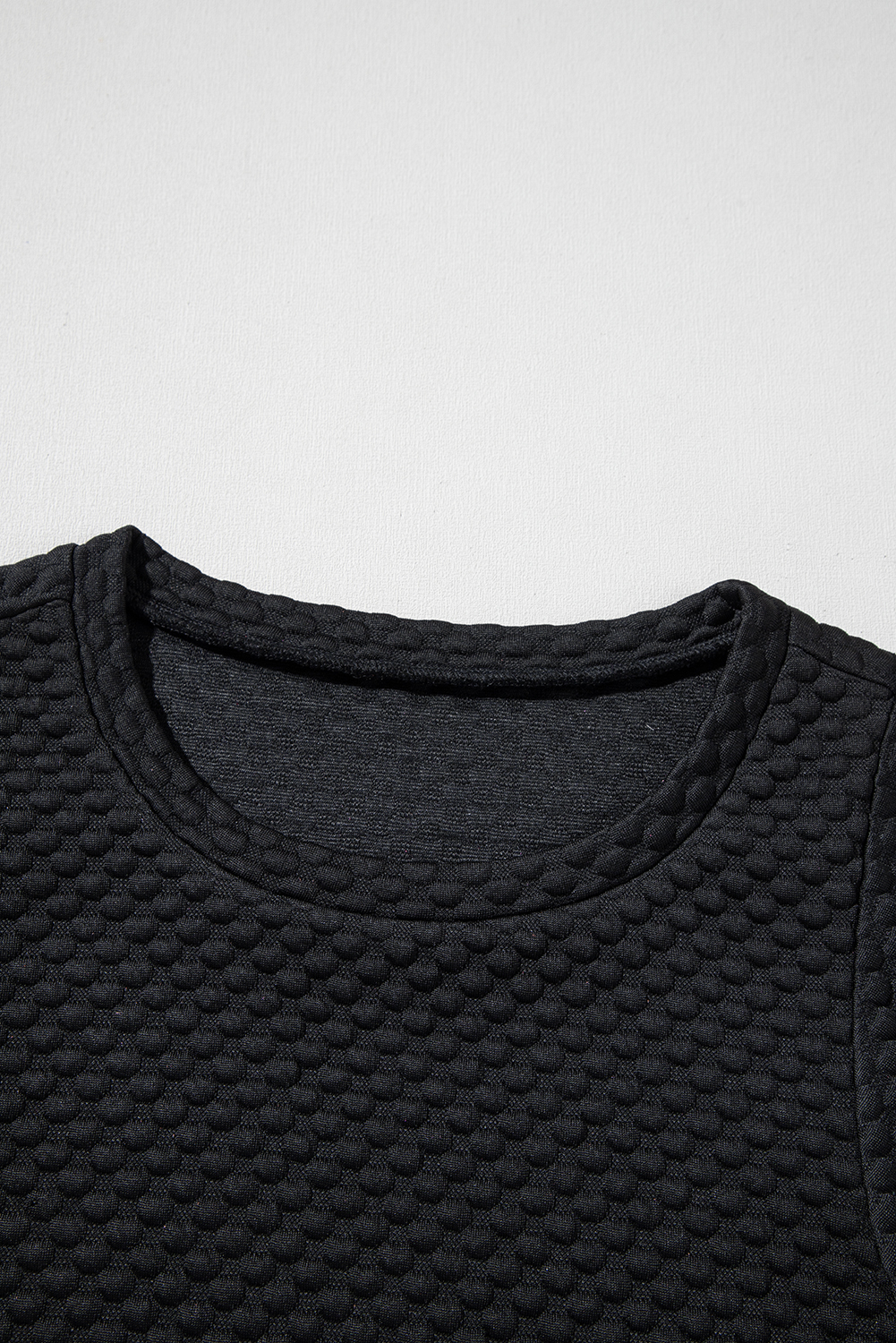 Black Textured Cap Sleeve T-shirt Shift Mini Dress - loveforevers
