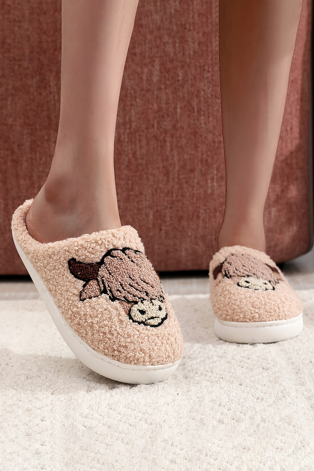 Parchment Cartoon Animal Plush Slippers - loveforevers