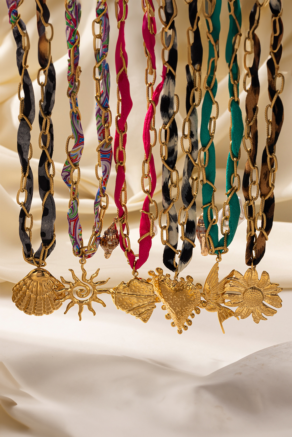 Gold Plated Chain Boho Scarf Twine Sun Goddess Necklace - loveforevers