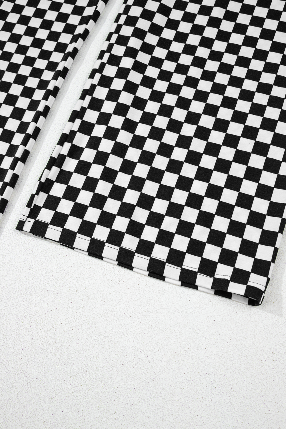 Black Checkered Print Pocketed Wide Leg Jumpsuit - loveforevers