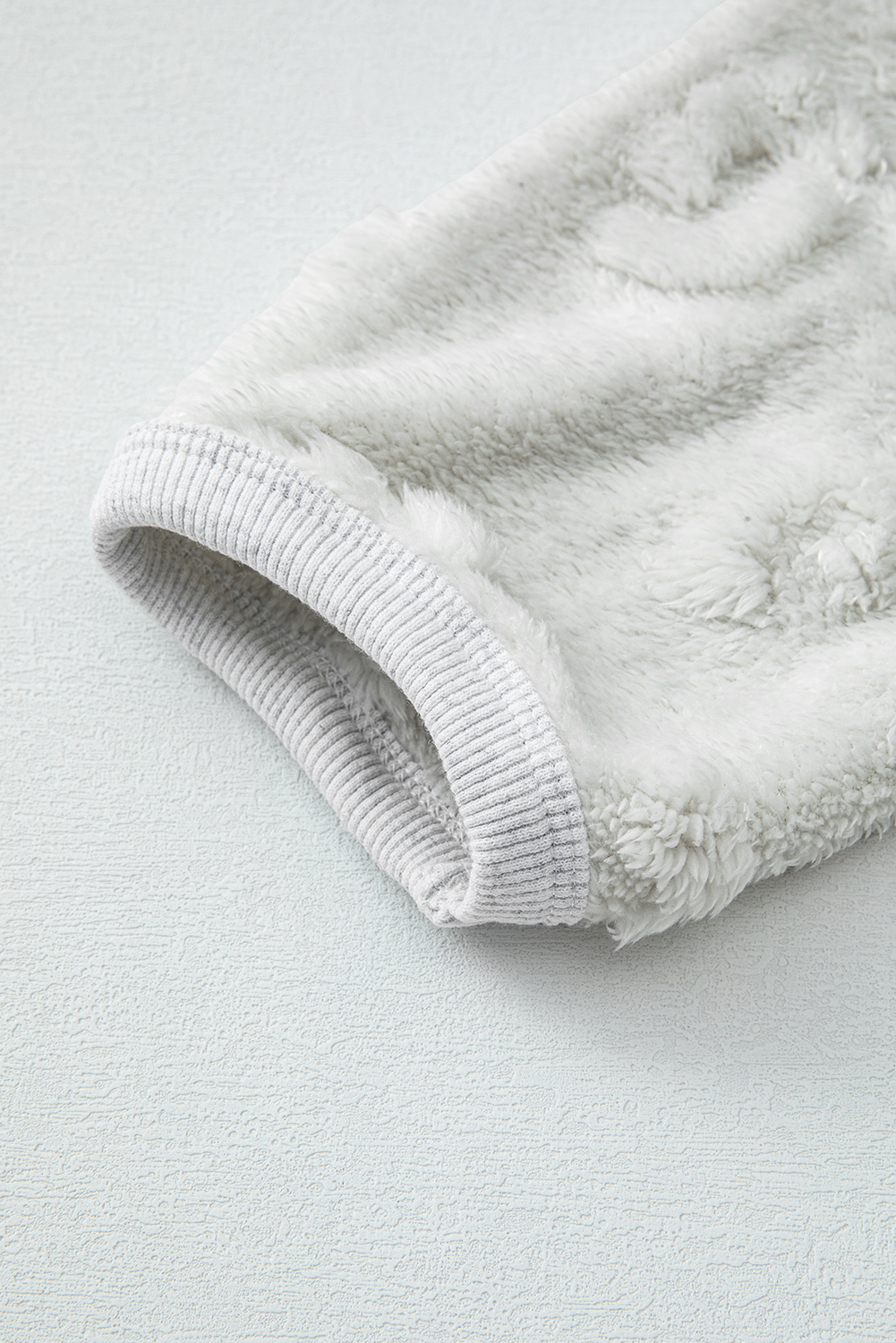 Light Grey Textured Leopard Fleece Loose Two Piece Lounge Set - loveforevers